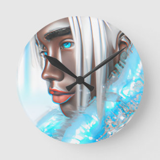 Ice Prince Melanin Black Boy Magic Bruh Winter Bro Rund Klocka