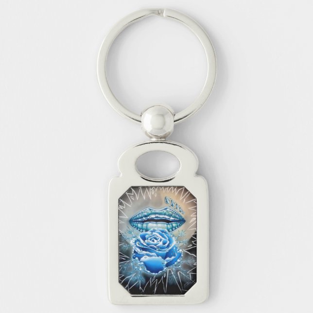 "Ice Queen" Rektangulärt Silverfärgad Nyckelring (Framsidan)