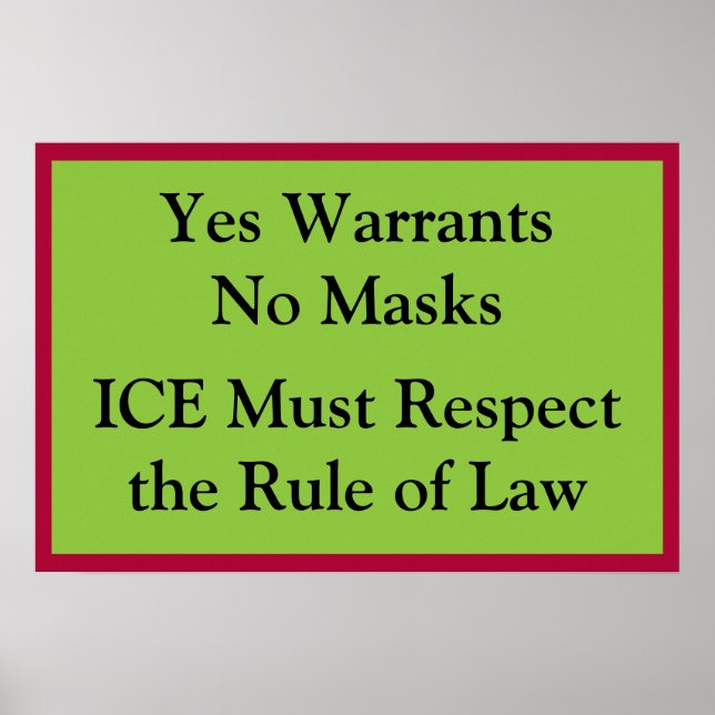 ICE Respect Rule of Law Poster (Framsidan)