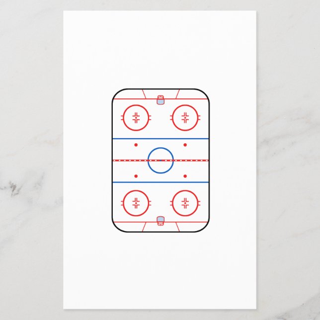 Ice Rink Diagram Hockey Game Assion Flygblad (Framsidan)