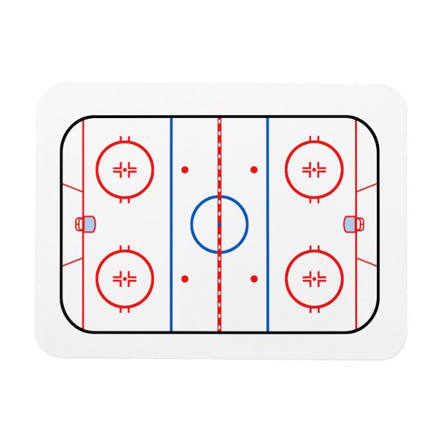 Ice Rink Diagram Hockey Game Assion Magnet (Horisontell)