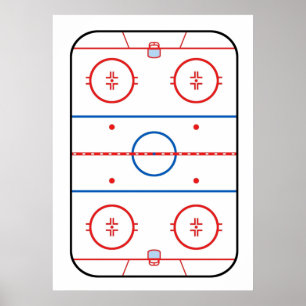Ice Rink Diagram Hockey Game Assion Poster