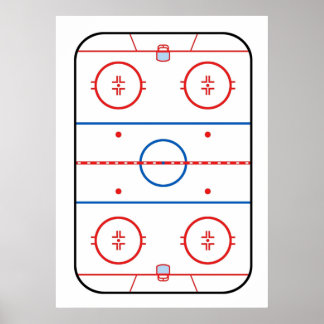 Ice Rink Diagram Hockey Game Assion Poster