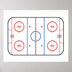 Ice Rink Diagram Hockey Game Assion Poster