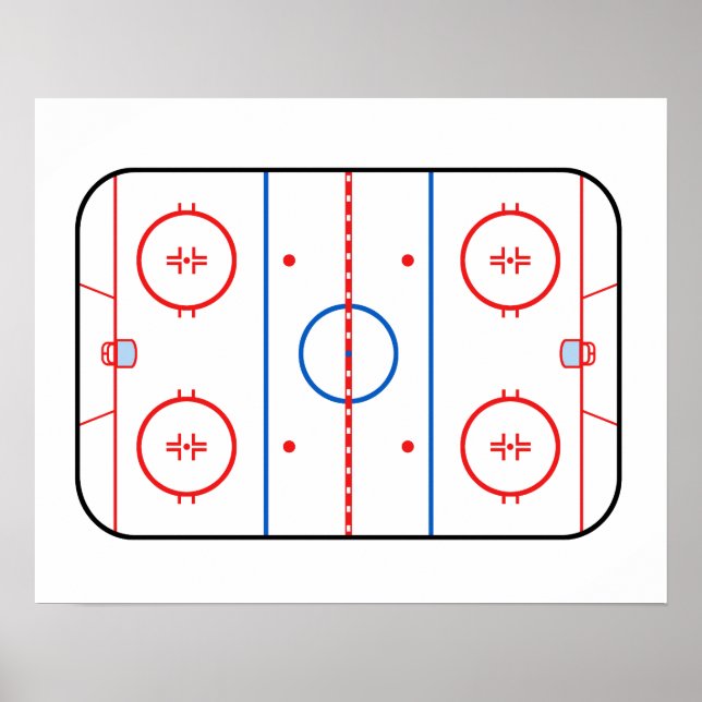 Ice Rink Diagram Hockey Game Assion Poster (Framsidan)