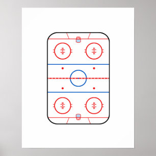 Ice Rink Diagram Hockey Game Assion Poster