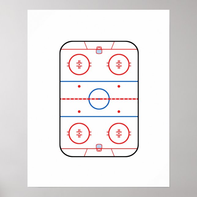 Ice Rink Diagram Hockey Game Assion Poster (Framsidan)
