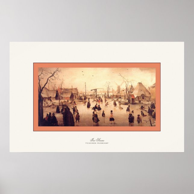 Ice Scene ~ Vintage Fine Art Print. Poster (Framsidan)