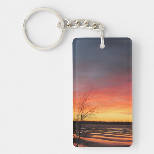 Ice Sjö Sunset Acrylic Keychain (Framsidan)