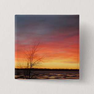 Ice Sjö Sunset Button Knapp