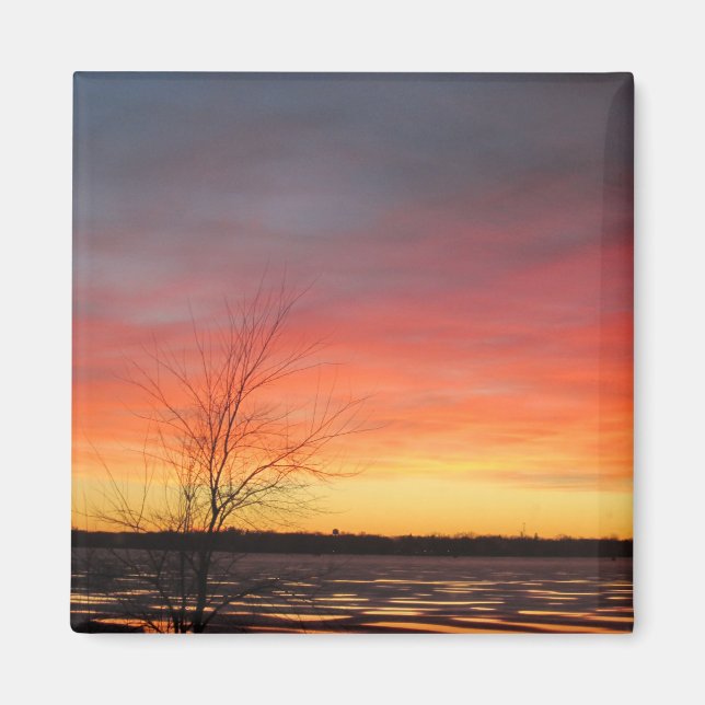 Ice Sjö Sunset Magnet (Framsidan)