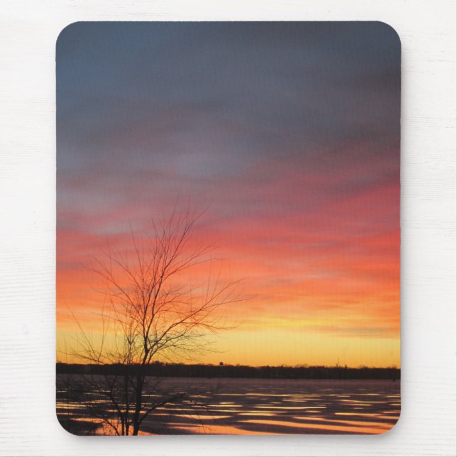 Ice Sjö Sunset Mousepad Musmatta (Framsidan)