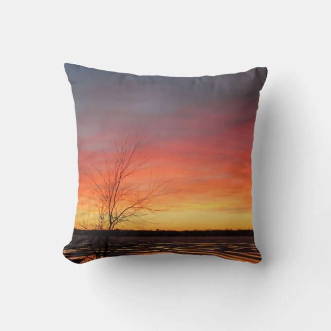 Ice Sjö Sunset Pillow Kudde (Framsida)