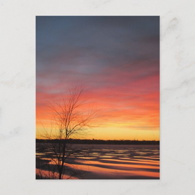 Ice Sjö Sunset-vykort Vykort (Framsida)