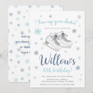 Ice Skalvinter-Födelsedagsfest, blå, valfri ålder Inbjudningar