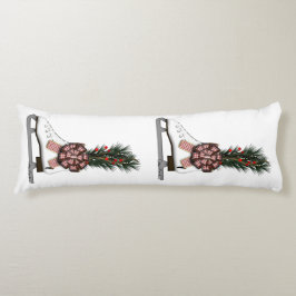 Ice Skate God Dekoration med Tartan Bow Kroppskudde