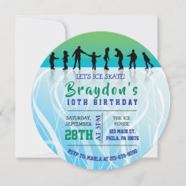 Ice Skate ICE SKATING födelsedagsfest inbjudan