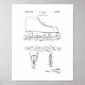 Ice Skate Patent Poster