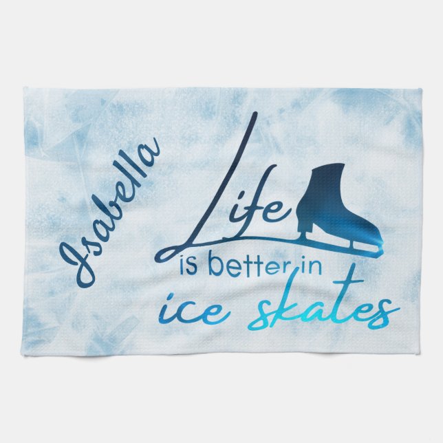 Ice Skate Tower-gradient blue skate life more Kökshandduk (Horisontell)