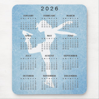 Ice Skater Design 2025 Calendar Mousepad Musmatta