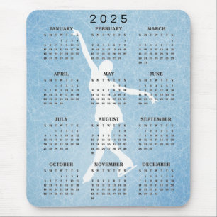 Ice Skater Design 2025 Calendar Mousepad Musmatta