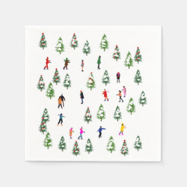 Ice Skater Gräs ice rockchristmas vintertid Pappersservett