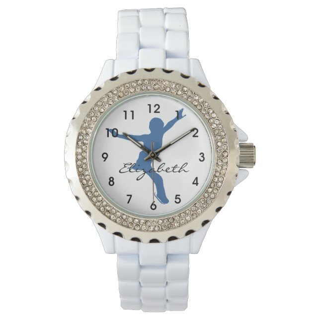 Ice Skater Silhouette Armbandsur (Framsida)