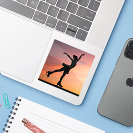 Ice Skater Silhoutte Sticker Klistermärken