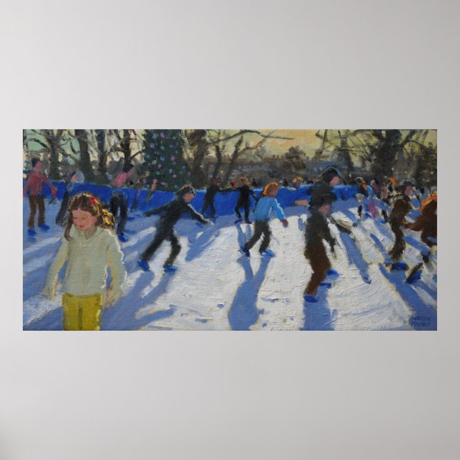 Ice skaters jul Fayre Fair Hyde Park Poster (Framsidan)