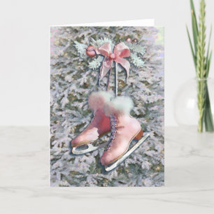 ICE SKATES in ROSA by SHARON SHARPE Helgkort