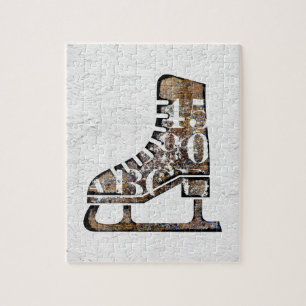 Ice Skates Jigszawa Puzzle - Mixed Media Art Pussel
