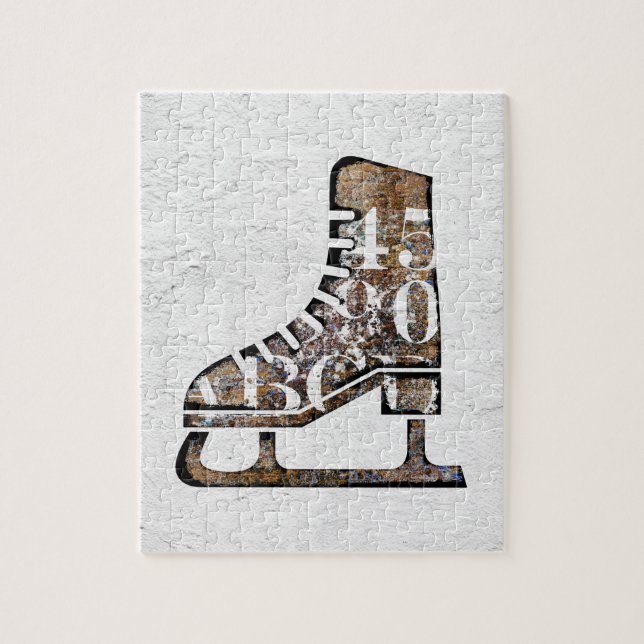 Ice Skates Jigszawa Puzzle - Mixed Media Art Pussel (Vertikal)