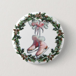 ICE SKATES & WREATH by SHARON SHARPE Knapp