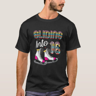 Ice Skating 16:e födelsedag Figur Skate - Gliding  T Shirt