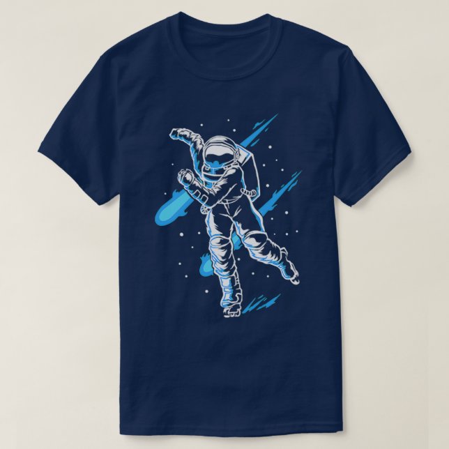 Ice Skating astronaut Ice Skates Funny Ice Skater T Shirt (Design framsida)
