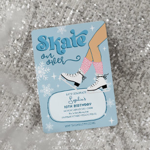 Ice Skating Birthday Inbjudan Winter Skate Party
