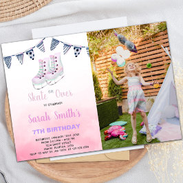 Ice Skating Birthday-inbjudningar med foto Inbjudningar