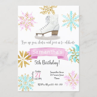 Ice Skating Birthday Invitation Inbjudningar