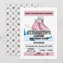 Ice Skating Birthday Party Invitation
