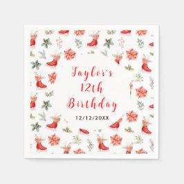 Ice Skating Birthday Party Red Pappersservett