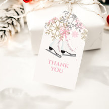 Ice Skating Birthday Rosa Guld Snöflingor