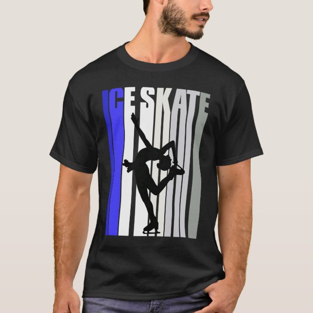 Ice Skating Birthday Silhouette Moti T Shirt (Framsida)