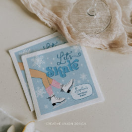 Ice Skating Birthday Winter Skate Party Decor Pappersservett