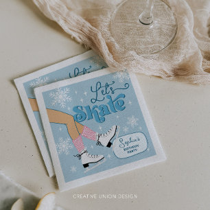 Ice Skating Birthday Winter Skate Party Decor Pappersservett