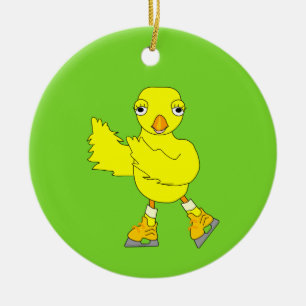 Ice Skating Chick Julgransprydnad Keramik