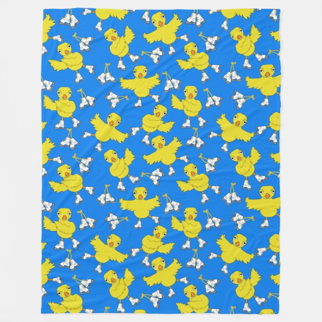 Ice Skating Chick Skates Mönster Fleece Blanket (Framsidan)