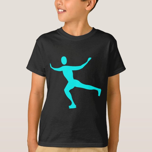 Ice Skating - cyan Tee Shirt (Framsida)