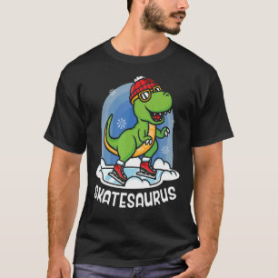 Ice Skating Dinosaur Roller Skater Funny Fossil T- T Shirt