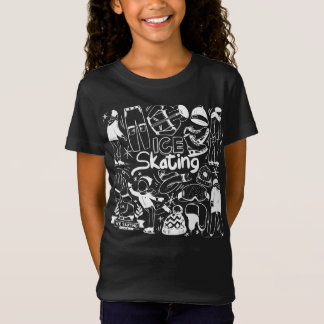 Ice Skating doodle stil t-shirt