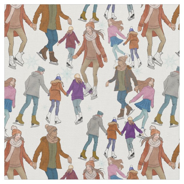 Ice Skating eftermiddag Tyg (Närbild)